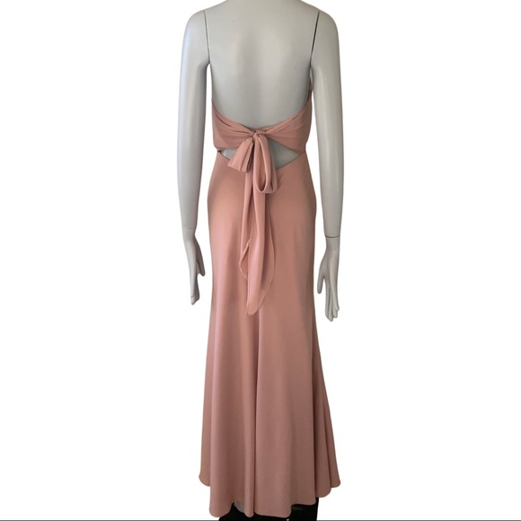 JENNY YOO Kylie Whipped Apricot Crepe De Chine Bridesmaid Dress - Picture 7 of 16